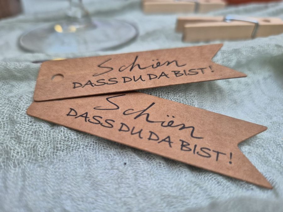 Schön, dass du da bist Kärtchen. Kundenabend Prandia Sommerfest